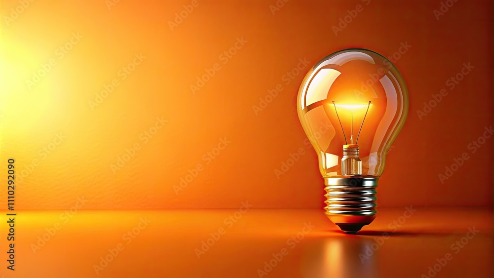 3D Rendered Light Bulb Orange Background - Stock Photo, High Resolution Image, Electric Bulb, Illumination, Creative Lighting, Orange Studio Shot 3D Rendered Light Bulb Orange Background - Stock Photo, High Resolution Image, Electric Bulb, Illumination, Creative Lighting, Orange Studio Shot