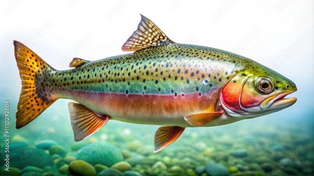 Fototapeta premium Aerial Drone Photography: Freshwater Trout Species PNG Images - High-Resolution Cutouts for Design