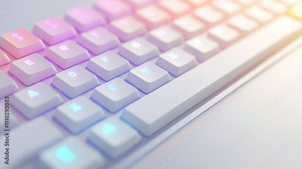 Minimalist design of a touch-sensitive keyboard in vector style, futuristic look, white background Minimalist design of a touch-sensitive keyboard in vector style, futuristic look, white background
