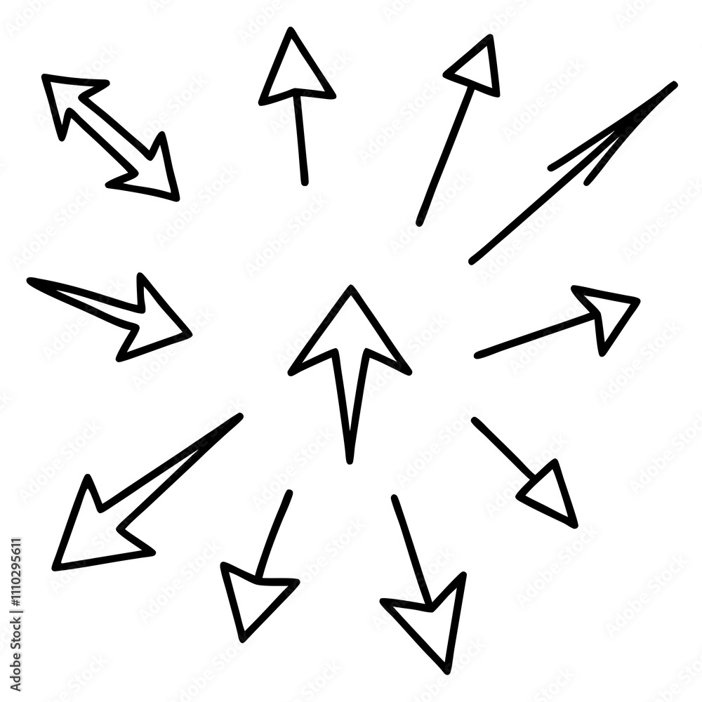 Vector arrows, brush strokes.Set of Black Vector Grunge Arrows.Isolated vector hand drawn arrows set.Set Of Arrows Drawing.Brush strokes - arrows and different shapes Vector arrows, brush strokes.Set of Black Vector Grunge Arrows.Isolated vector hand drawn arrows set.Set Of Arrows Drawing.Brush strokes - arrows and different shapes