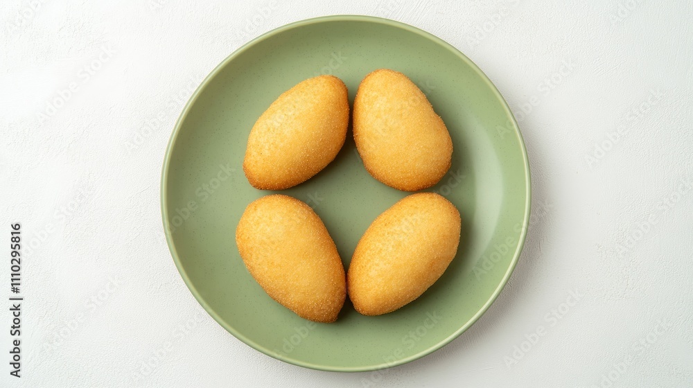 Traditional Indonesian jemblem snack made with cassava, grated coconut, and brown sugar served on a green plate top view culinary delight Traditional Indonesian jemblem snack made with cassava, grated coconut, and brown sugar served on a green plate top view culinary delight