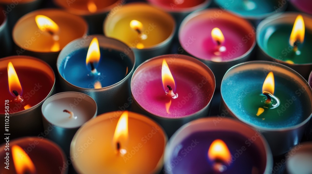 Different colored candles burning together, symbolizing the light and warmth of inclusivity, minimalistic photography style Different colored candles burning together, symbolizing the light and warmth of inclusivity, minimalistic photography style