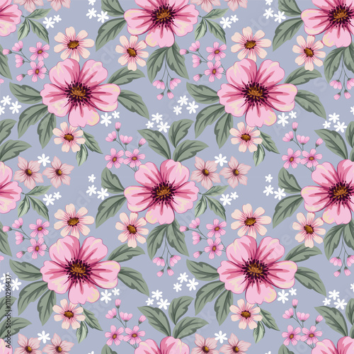 Wallpaper Mural Flowers pattern1386 Torontodigital.ca