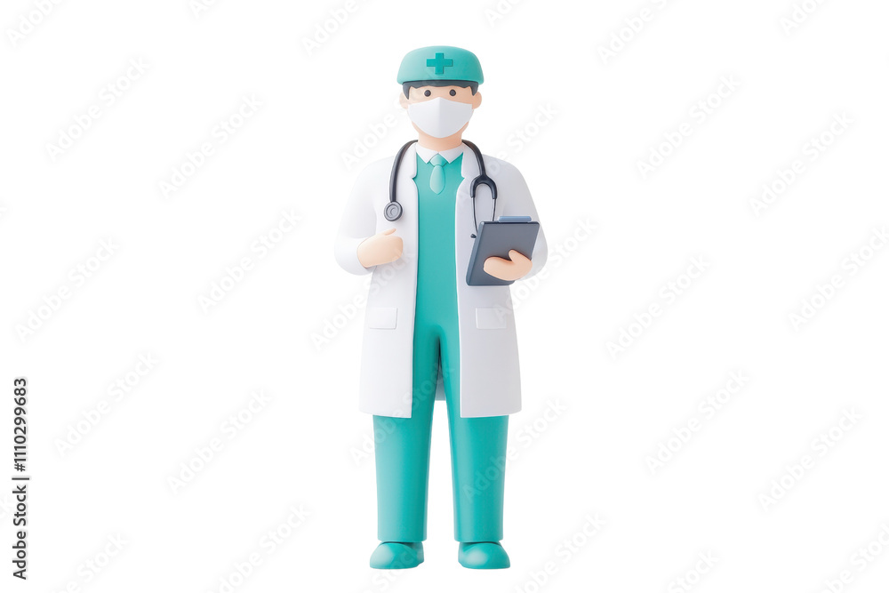 A medical professional in scrubs and a mask holds a clipboard, symbolizing healthcare and patient care. A medical professional in scrubs and a mask holds a clipboard, symbolizing healthcare and patient care.