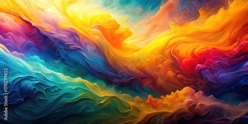 Abstract Swirling Colors of the Sky and Sea