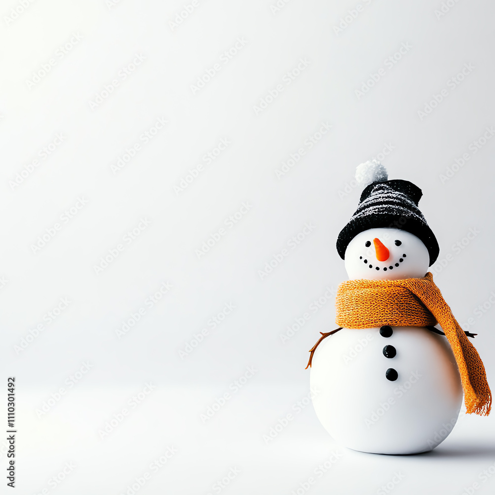A cheerful snowman wearing a hat and scarf, perfect for winter decorations. A cheerful snowman wearing a hat and scarf, perfect for winter decorations.