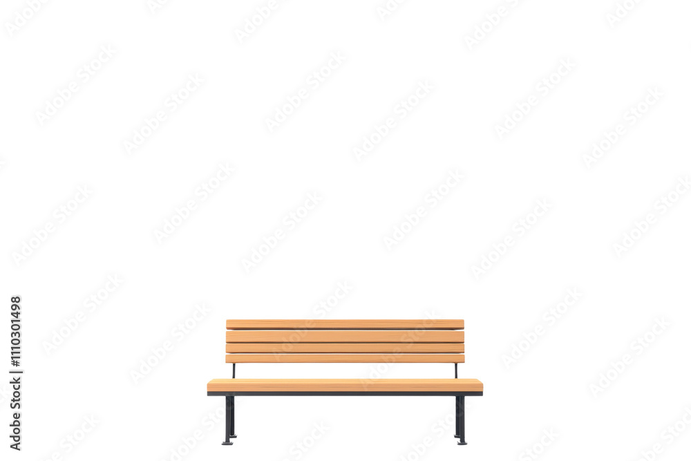 A simple bench with wooden slats and metal legs, designed for seating in outdoor or park settings. A simple bench with wooden slats and metal legs, designed for seating in outdoor or park settings.