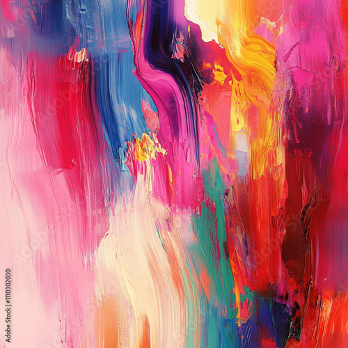 Vibrant Abstract Painting  Colorful Canvas Texture