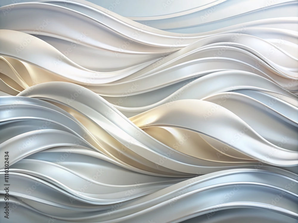 Obraz premium Elegant Abstract White and Light Gray Wave Design Showcasing Modern Soft Luxury Texture for Contemporary Digital Projects in Clean and Smooth Background Aesthetic