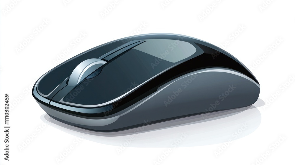 Vector art of a slimline touchpad mouse hybrid, modern design on white background Vector art of a slimline touchpad mouse hybrid, modern design on white background
