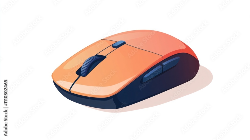 Vector art of a slimline touchpad mouse hybrid, modern design on white background Vector art of a slimline touchpad mouse hybrid, modern design on white background