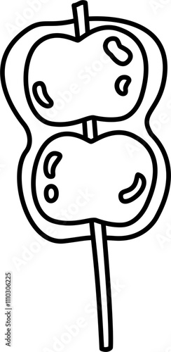 Caramel apples outline