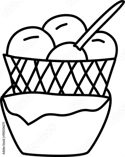 Ice cream waffle outline