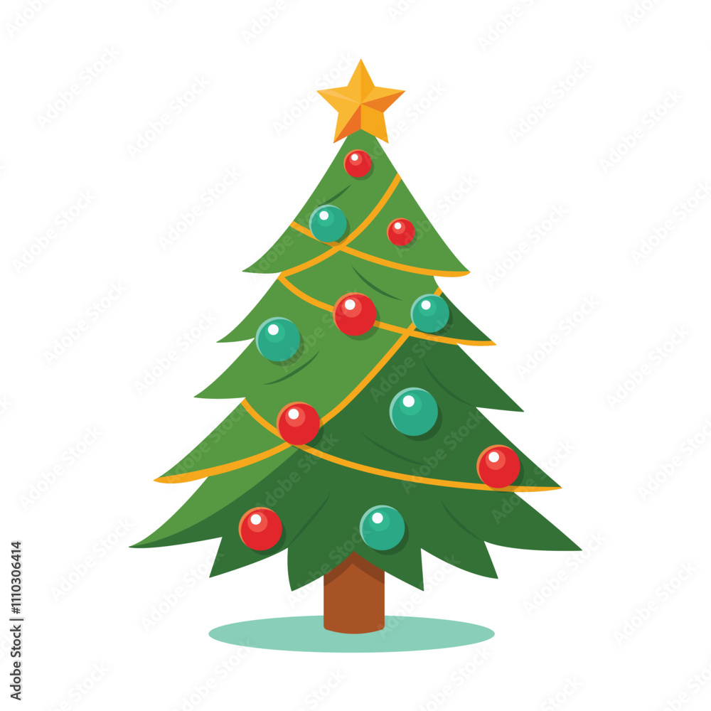 Christmas tree with a star; balls and garlands isolated on a white background. Christmas tree with a star; balls and garlands isolated on a white background.