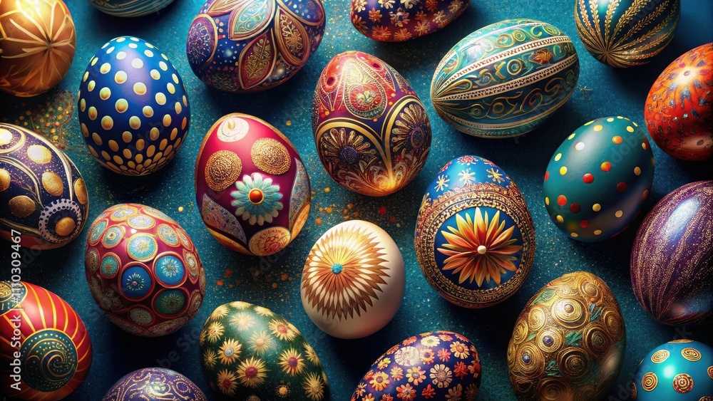 A symphony of intricate patterns and vibrant hues adorn these meticulously decorated eggs, creating a captivating display of artistic craftsmanship. A symphony of intricate patterns and vibrant hues adorn these meticulously decorated eggs, creating a captivating display of artistic craftsmanship.