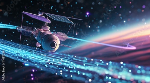 Satellite Orbit Paths in Space