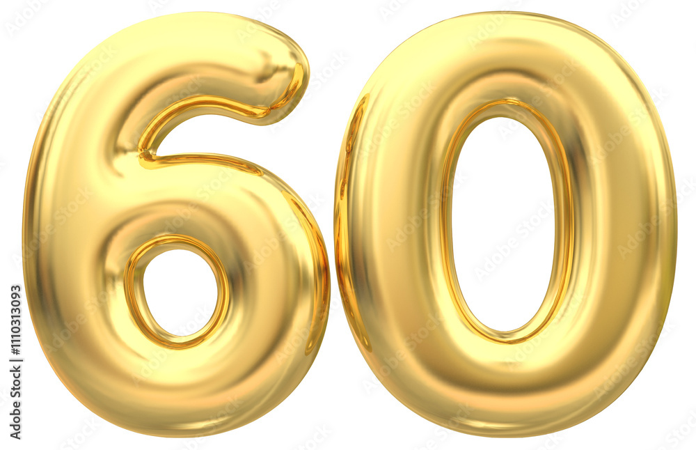 Balloon Gold Number 60 Balloon Gold Number 60