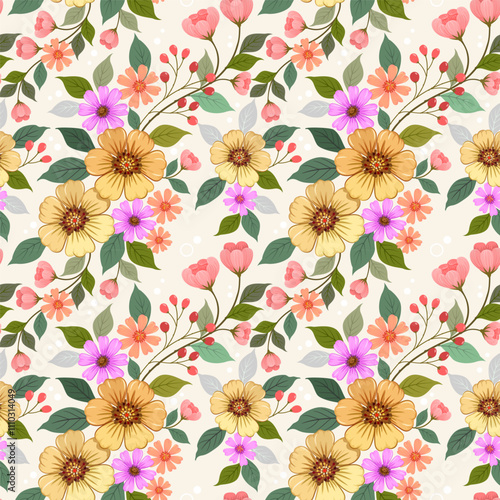 Wallpaper Mural Flowers pattern1396 Torontodigital.ca
