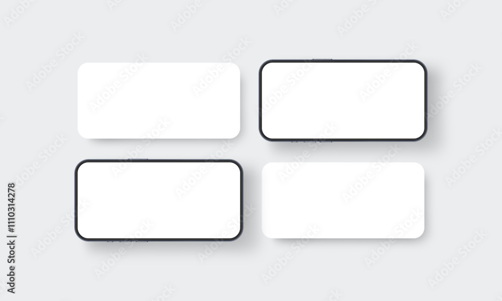 Smartphones With Blank Horizontal App Screens. Vector Illustration Smartphones With Blank Horizontal App Screens. Vector Illustration