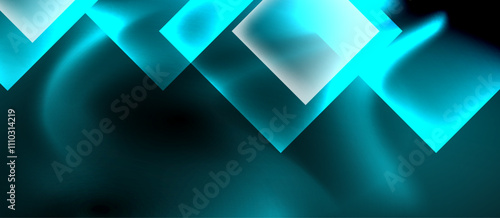 Dark neon colors with glass square shapes