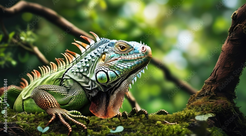 Serene Iguana: A Nature Portrait in Detail Serene Iguana: A Nature Portrait in Detail