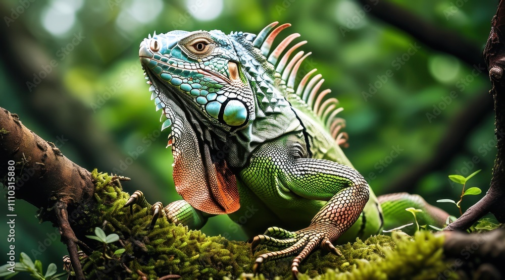 Serene Iguana: A Nature Portrait in Detail Serene Iguana: A Nature Portrait in Detail