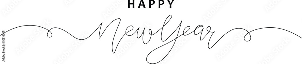HAPPY NEW YEAR line art style. EPS 10 HAPPY NEW YEAR line art style. EPS 10