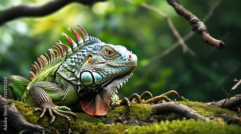 Serene Iguana: A Nature Portrait in Detail Serene Iguana: A Nature Portrait in Detail