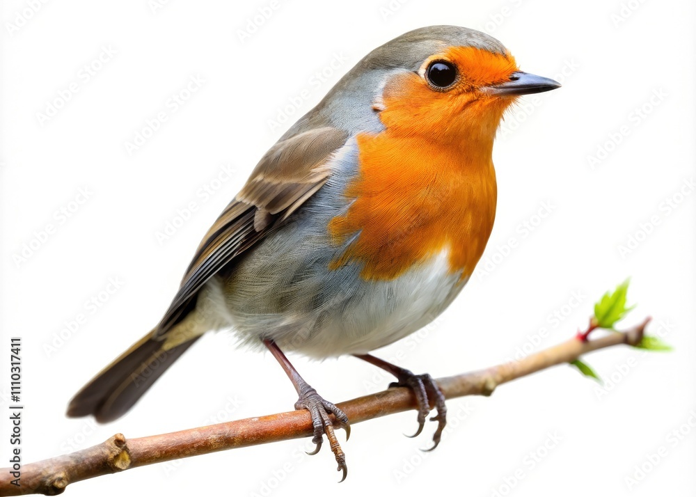 Isolated Robin Bird Aerial View, White Background, High-Resolution Photo, Wildlife Photography Isolated Robin Bird Aerial View, White Background, High-Resolution Photo, Wildlife Photography
