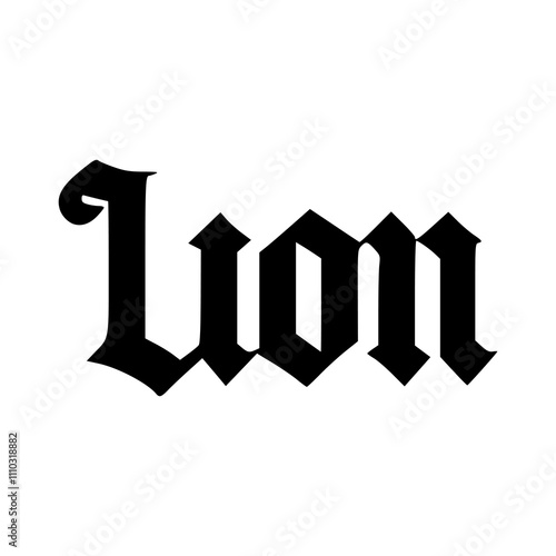 lion blackletter typeface sticker t shirt fashion vector illustration template design