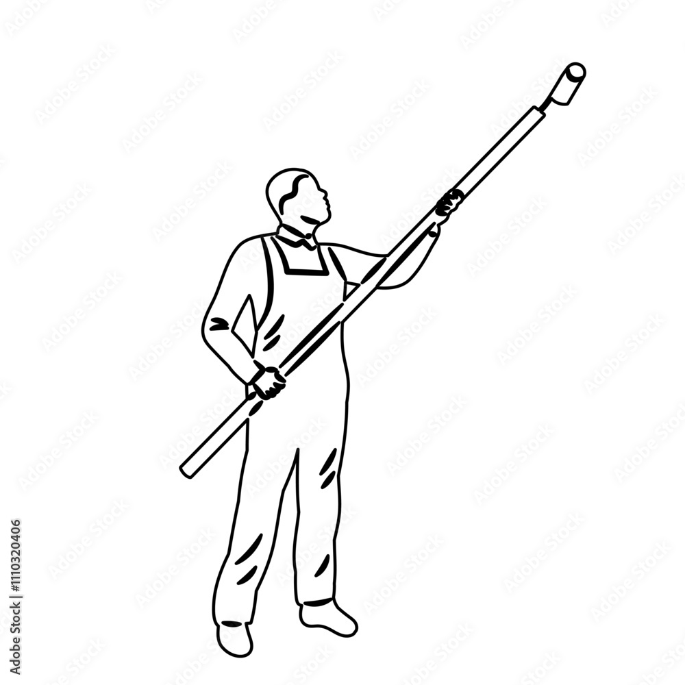painter, man painting sketch, outline, vector painter, man painting sketch, outline, vector