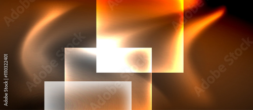 Dark neon colors with glass square shapes
