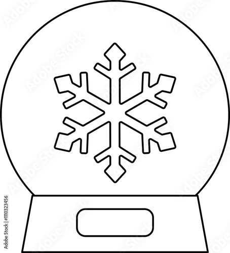 Snowflake glass snowball outline.
Christmas themed snowball outline vector.
Christmas snowball coloring drawing SVG.
Transparent background.