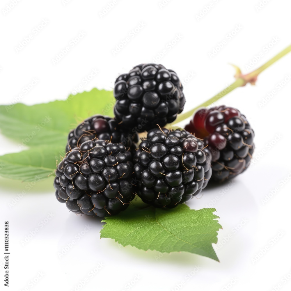 Fresh blackberries on green leaves. Fresh blackberries on green leaves.