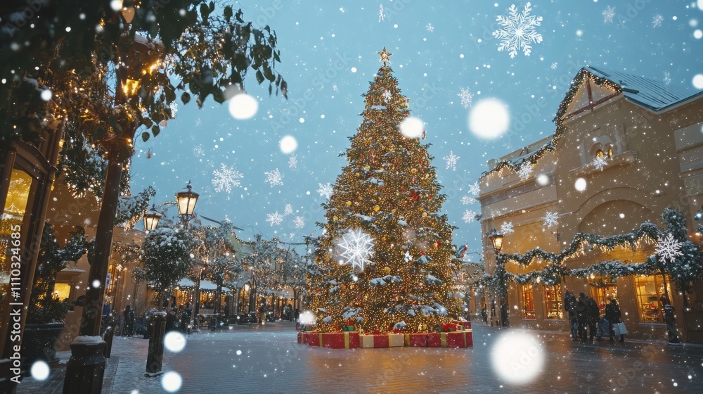 A luxurious dining room with a Christmas A festive room with a Christmas_tree A festive outdoor gathering with a decorate A luxurious dining room with a Christmas A festive room with a Christmas_tree A festive outdoor gathering with a decorate