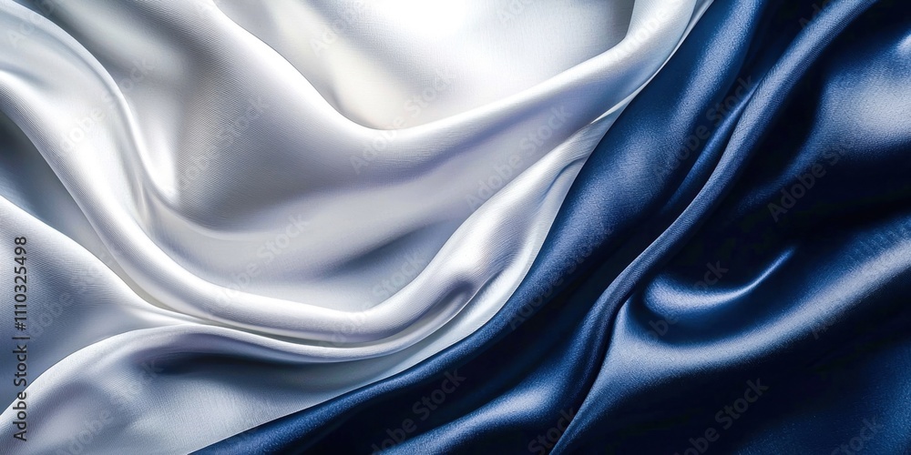 Fototapeta premium Blue and white fabric with a pattern
