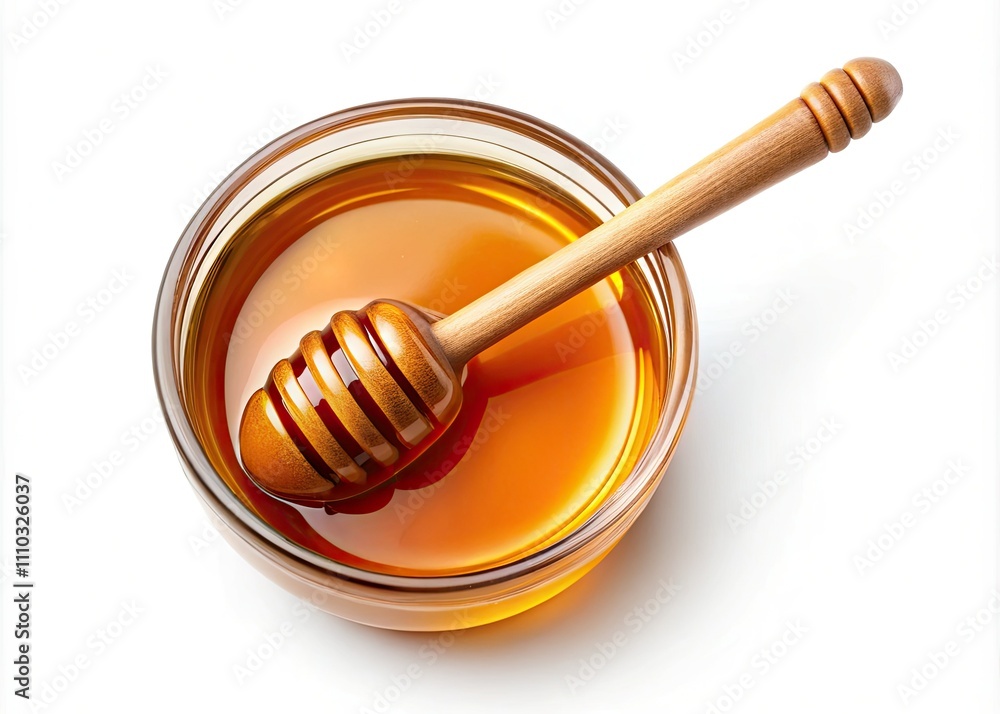 Glass Bowl of Pure Honey with Dipper Isolated on Transparent Background for Graphic Design, Top View, PNG Format, Perfect for Culinary and Health Related Projects Glass Bowl of Pure Honey with Dipper Isolated on Transparent Background for Graphic Design, Top View, PNG Format, Perfect for Culinary and Health Related Projects