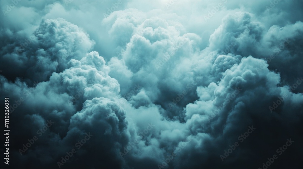Fototapeta premium Dramatic Dark Clouds Forming a Mystical Sky Overcasting Light