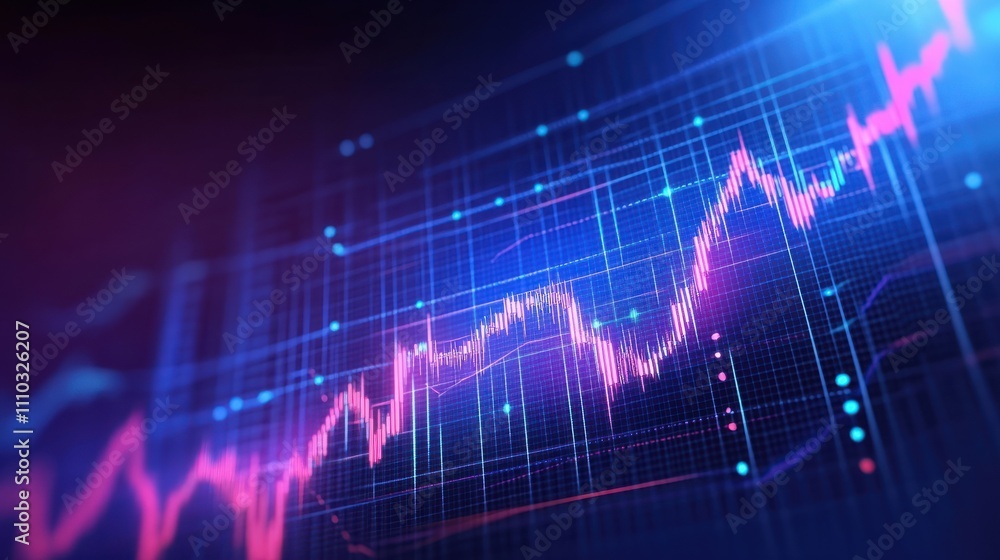Dynamic stock market graph displaying financial trends and growth, showcasing data visualization in a modern urban setting. Dynamic stock market graph displaying financial trends and growth, showcasing data visualization in a modern urban setting.