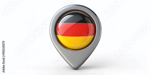 Free Download Germany Flag Location Marker Icon Isolated on White Background - 3D Illustration and Rendering for Travel and Geography Concepts - GFXLoad
