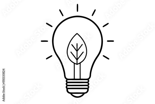 Eco-friendly lightbulb | isolated vector silhouette illustration on white background