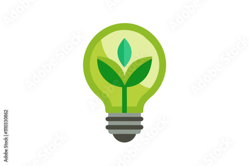 bulb with green leaf