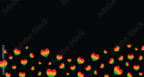 Background design for Black History Month with red, yellow and green ornaments. Design for Black History Month campaign.