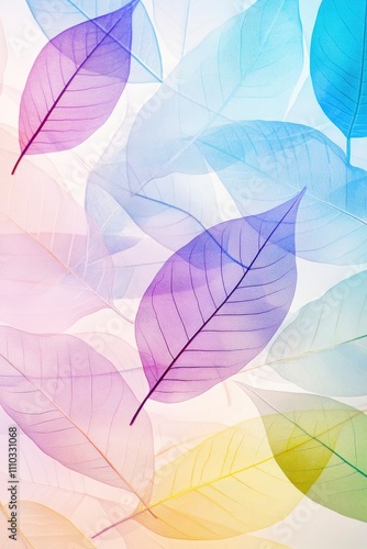 Colorful, transparent leaf veins with soft edge