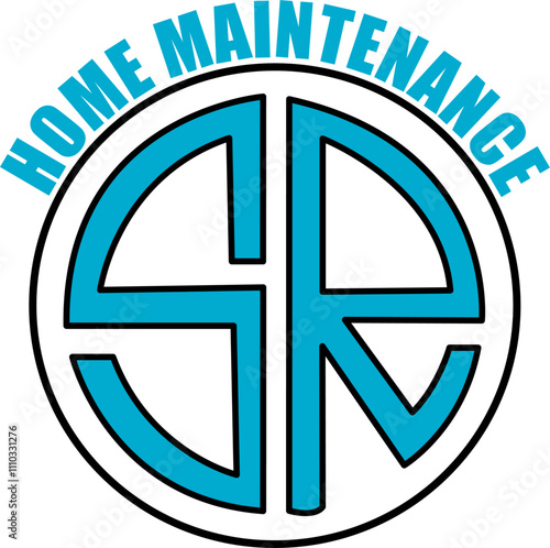 The logo features "SR" in a bold, circular design with a bright blue color, symbolizing trust and reliability. "Home Maintenance" arches above, emphasizing services dedicated to home care and upkeep.