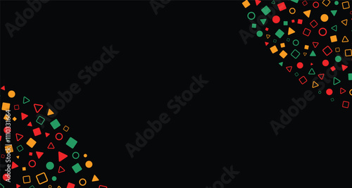 Background design for Black History Month with red, yellow and green ornaments. Design for Black History Month campaign.