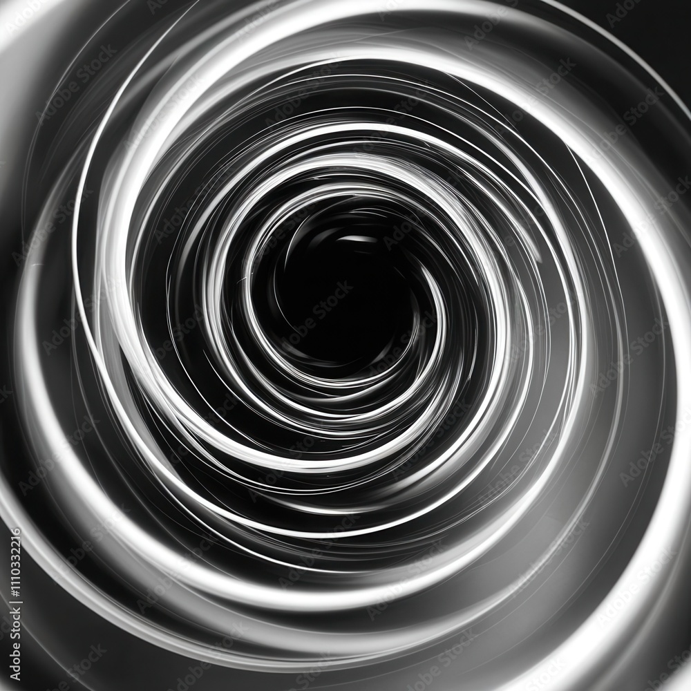 Black and white spiral with a hole in the middle Black and white spiral with a hole in the middle