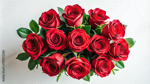 Wallpaper Mural Elegant Red Roses Bouquet on White Background - Minimalist Floral Arrangement for Home Decor, Wedding, and Gift Ideas Torontodigital.ca