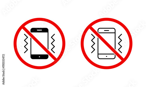 No phone icon. Silent cellphone prohibition sign symbol