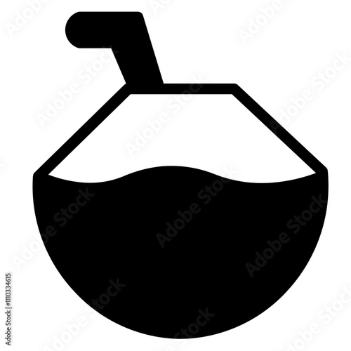 Coconut Drink Fresh Glyph Icon